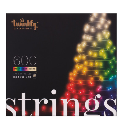 Гірлянда Smart LED Twinkly Strings RGBW 600 IP44 48м кабель чорний (TWS600SPP-BEU) в Херсоне
