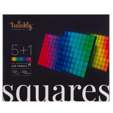 ​Панель Smart LED Twinkly Squares 1 Starter + 5 Extension RGB IP20 16x16см кабель білий (TWQ064STW-07-BEU)