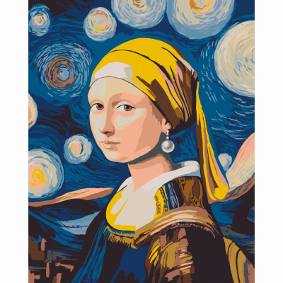 Картина за номерами Art Craft Мона з перловою сережкою 40 х 50 см (10181-AC) Картина за номерами Art Craft Мона з перловою сережкою 40 х 50 см (10181-AC)