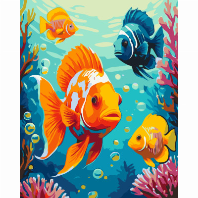 Картина за номерами Art Craft Яскраві рибки 40 х 50 см (11694-AC)