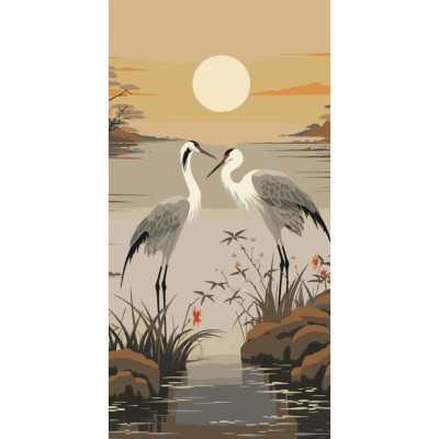 Картина за номерами Art Craft Сірі журавлі 40 х 80 см (11553-AC)