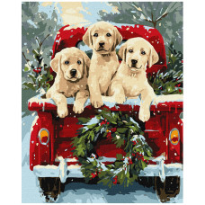 Картина за номерами Ідейка Собача поїздка 40х50 см (KHO6838)