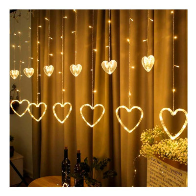 Світлодіодна гірлянда-штора StreetGo Мікс сердечок (SGMH00002)