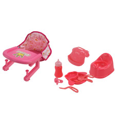 Стільчик для годування Країна Іграшок з аксесуарами рожевий (5882)
