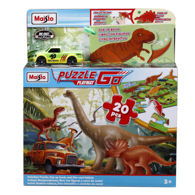Пазл Maisto Dino Adventure 20 деталей з машинкою та книжкою (12679)