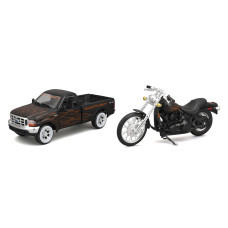 Ігровий набір Maisto Harley-Davidson машинка 1:27 1999 Ford F-350 Super Duty Pickup і мотоцикл 1:24 (32181)