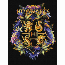 Картина за номерами Ідейка Harry Potter Герб Гоґвортсу з фарбами металік 30 х 40 (KHO5209)
