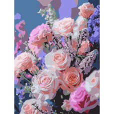 Картина за номерами Strateg Рожеві квіти 30 х 40 см (SS-1296)