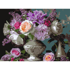 Картина за номерами Strateg Різноманітні квіти 30 х 40 см (SS-1315)