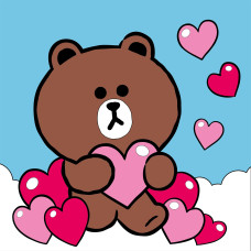 ​Картина за номерами Santi Лайн Френдс Браун та серденько LED підсвітка 25 х 25 см (955037)