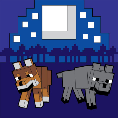 ​Картина за номерами Santi Майнкрафт Вовки LED підсвітка 25 х 25 см (954926)