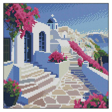 Алмазна картина Strateg Грецький краєвид (4823113898670)