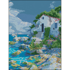 Алмазна картина Strateg Будинок біля моря 30 х 40 см (ZAV3040-57)