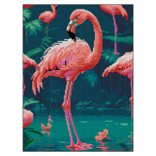 Алмазна картина Strateg Рожевий фламінго (4823113898496)