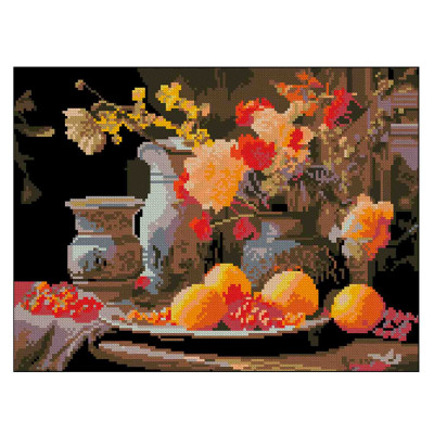 Алмазна картина Strateg Натюрморт із квітами (4823113898489)