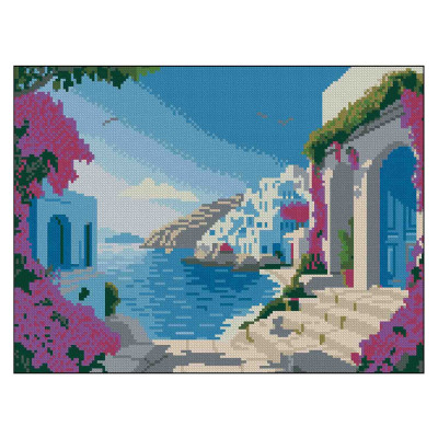 Алмазна картина Strateg Грецьке узбережжя (4823113898298)