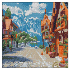 Алмазна картина Strateg Гірське містечко (4823113897833)