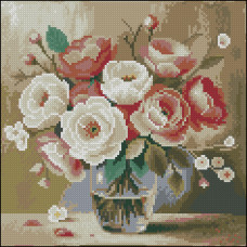 Алмазна картина Strateg Букет на столі 30 х 30 см (FZ3030-24)