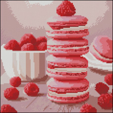 Алмазна картина Strateg Малинові макарони 30 х 30 см (FZ3030-33)