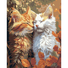 Картина за номерами Strateg Білий та рижий кіт 40 х 50 (VG026)