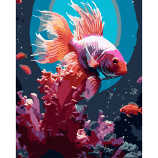 Картина за номерами Strateg Рожева риба 40 х 50 (VG032)