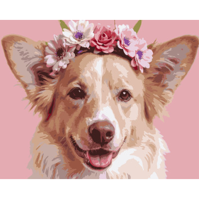 Картина за номерами Strateg Усміхнений пес 40 х 50 (VG042)