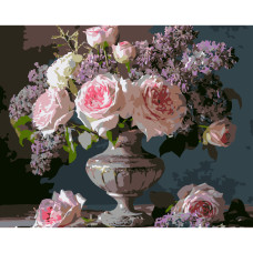 Картина за номерами Strateg Троянди у вазі 40 х 50 (VG048)