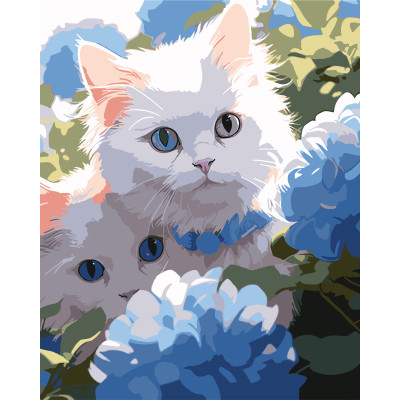 Картина за номерами Strateg Кошенята серед квітів 40 х 50 (VG049) Картина за номерами Strateg Кошенята серед квітів 40 х 50 (VG049)