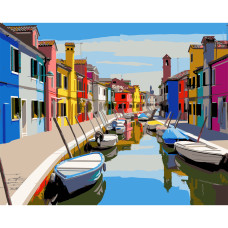 Картина за номерами Strateg Будинки над водою 40 х 50 (VG052)