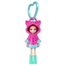 Мінілялька-брелок Polly Pocket у худі Малинова (JMN38/7)