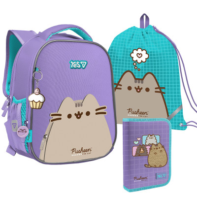 Шкільний набір Yes H-100S Pusheen Summer (550666) рюкзак, пенал, сумка для взуття Шкільний набір Yes H-100S Pusheen Summer (550666) рюкзак, пенал, сумка для взуття