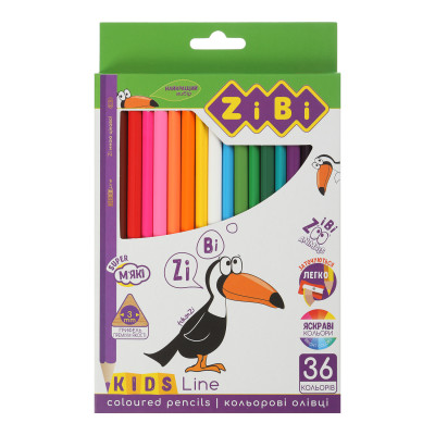 Кольорові олівці ZiBi Kids Line 36 кольорів (ZB.2417) Кольорові олівці ZiBi Kids Line 36 кольорів (ZB.2417)