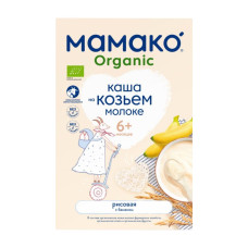 Органічна каша на козячому молоці Мамако Organic Рисова з бананом, з 6 міс., 200 г