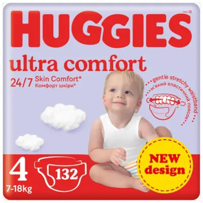 Підгузки Huggies Ultra Comfort, розмір 4, 7-18 кг, 132 шт. в Полтаве
