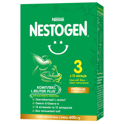 Суха молочна суміш Nestogen 3 з лактобактеріями L. Reuteri, з 12 міс., 600 г в Тернополе