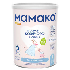 Суха суміш Мамако Premium 1 на козячому молоці, з олігосахаридами, 0-6 міс., 400 г