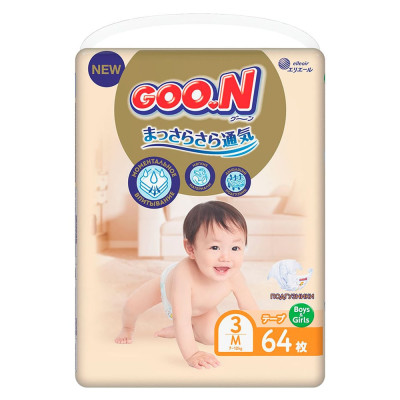 Підгузки Goo.N Premium Soft, розмір M, 7-12 кг, 64 шт. Підгузки Goo.N Premium Soft, розмір M, 7-12 кг, 64 шт.