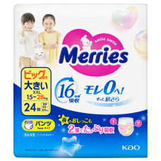 Підгузки-трусики Merries, розмір XXL, 15-28 кг, 24 шт.