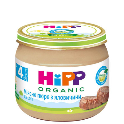 Органічне пюре HIPP з яловичини, з 4 міс., 80 г Органічне пюре HIPP з яловичини, з 4 міс., 80 г