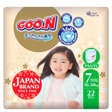 Підгузки-трусики Goo.N Premium Soft, розмір 7/3XL, 18-30 кг, 22 шт.
