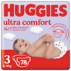 Підгузки Huggies Ultra Comfort, розмір 3, 4-9 кг, 78 шт.