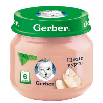 М'ясне пюре Gerber Ніжне курча, 6 міс., 80 г в Тернополе М'ясне пюре Gerber Ніжне курча, 6 міс., 80 г в Тернополе