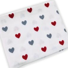 Фланелева пелюшка Krako Gray-red Heartss, 80х100 см