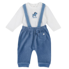 Комплект Viggo: боді та велюровий напівкомбінезон