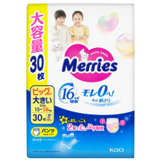 Підгузки-трусики Merries, розмір XXL, 15-28 кг, 30 шт.