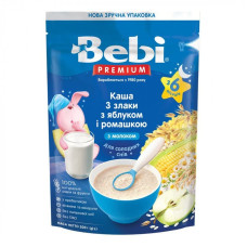 Каша молочна Bebi Premium 3 злаки з яблуком і ромашкою, з 6 міс., 200 г