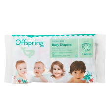 Підгузки Offspring, розмір M, 6-10 кг, 3 шт.