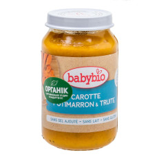 Органічне пюре Babybio з моркви, гарбуза та форелі, 200 г