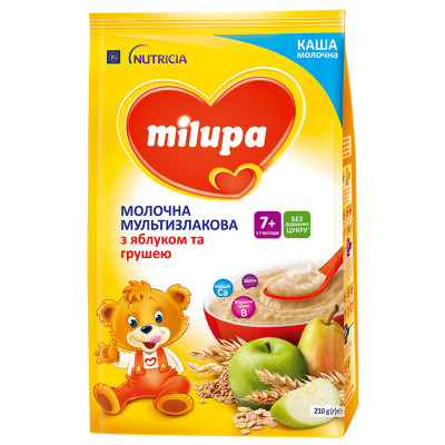 Молочна мультизлакова каша Milupa з яблуком та грушею, з 7 міс., 210 г в Ровном Молочна мультизлакова каша Milupa з яблуком та грушею, з 7 міс., 210 г в Ровном