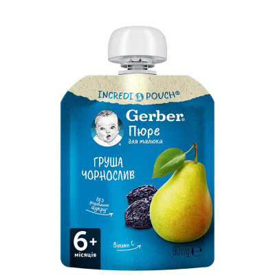 Фруктове пюре Gerber Груша і чорнослив, 6 міс., 90 г в Ровном Фруктове пюре Gerber Груша і чорнослив, 6 міс., 90 г в Ровном